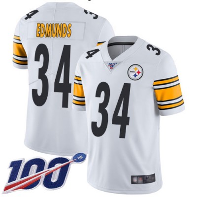Nike Pittsburgh Steelers #34 Terrell Edmunds White Men's Stitched NFL 100th Season Vapor Limited Jersey Men's